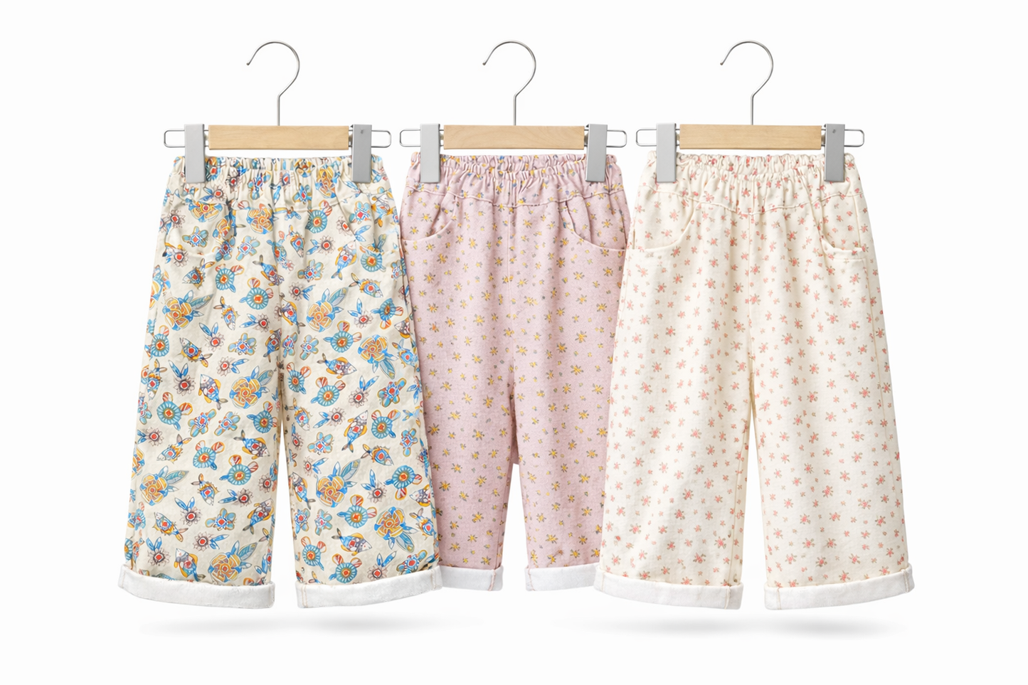 Girls Floral Wide-Leg Pants