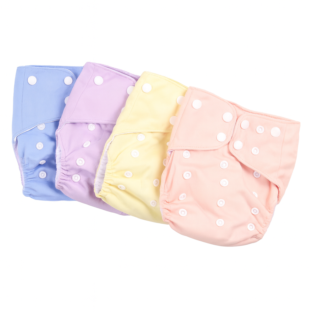 Reusable Baby Diapers Set – 4-Pack Adjustable Fit