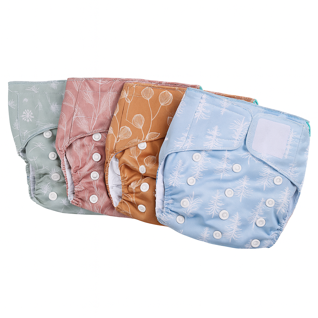 Reusable Baby Diapers Set – 4-Pack Adjustable Fit