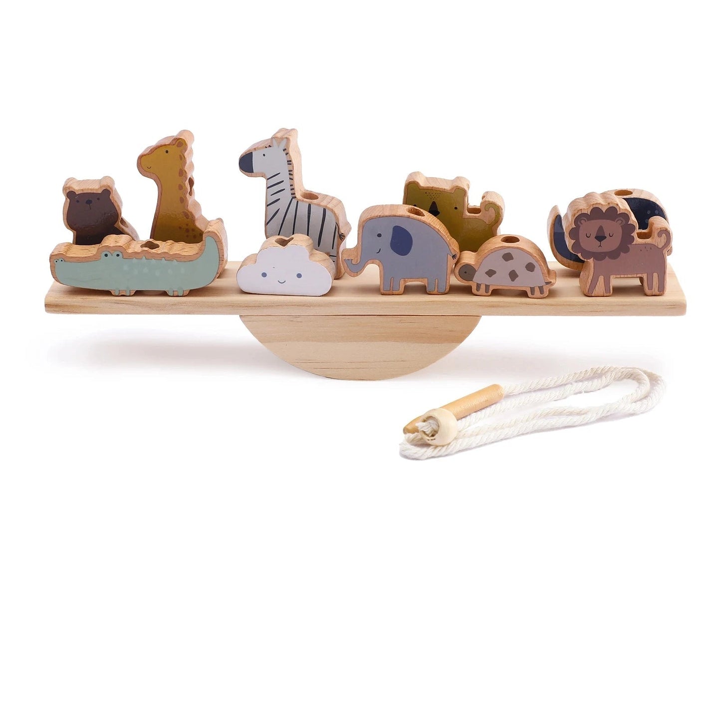 Woodland Balance & Threading Toy – Montessori Sensory Wooden Set