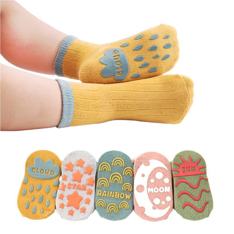 5 Pairs Baby Grip Colorful Socks