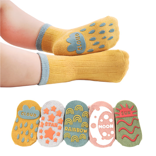 5 Pairs Baby Grip Colorful Socks