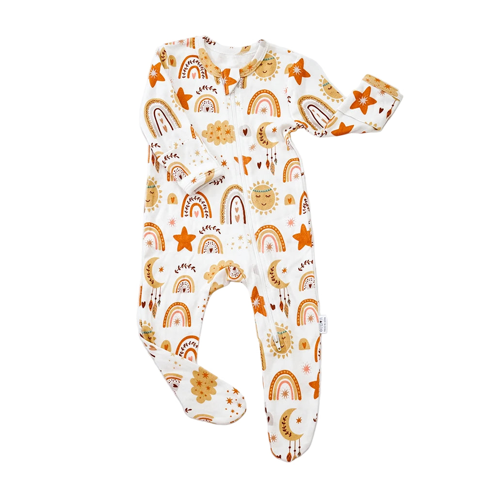 Bamboo Cotton Baby Romper – Soft Long Sleeve Zip Suit