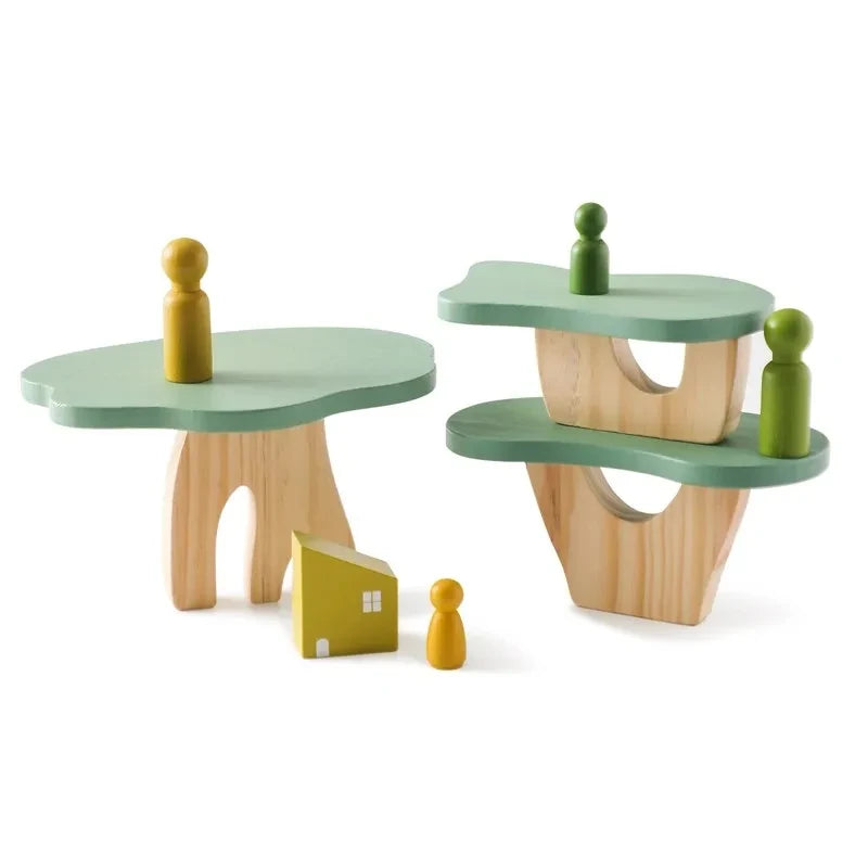 Woodland Balance & Threading Toy – Montessori Sensory Wooden Set