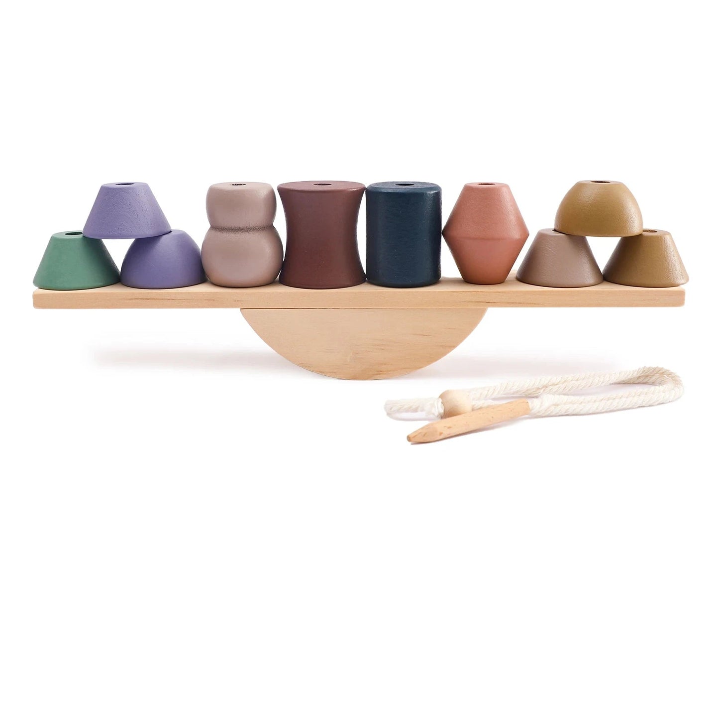 Woodland Balance & Threading Toy – Montessori Sensory Wooden Set