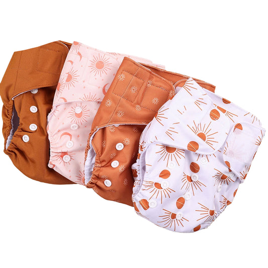 Reusable Baby Diapers Set – 4-Pack Adjustable Fit