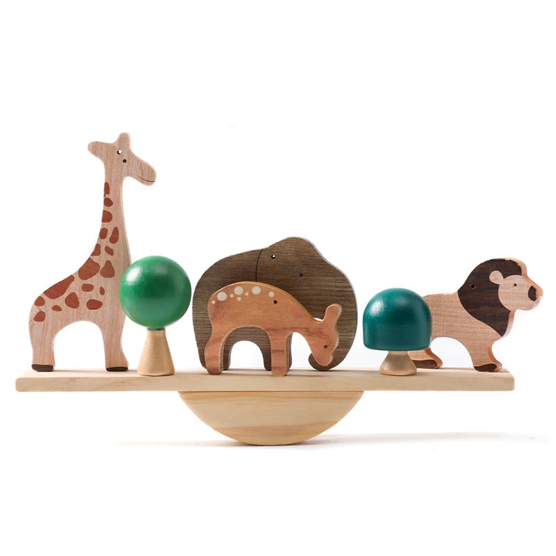 Woodland Balance & Threading Toy – Montessori Sensory Wooden Set