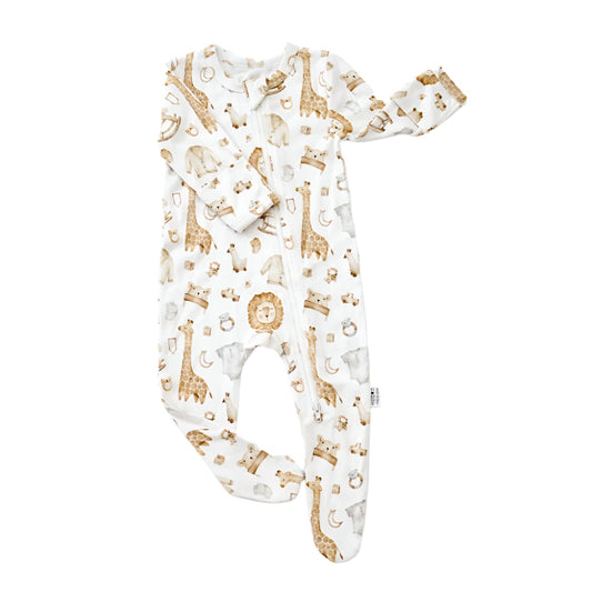 Bamboo Cotton Baby Romper – Soft Long Sleeve Zip Suit