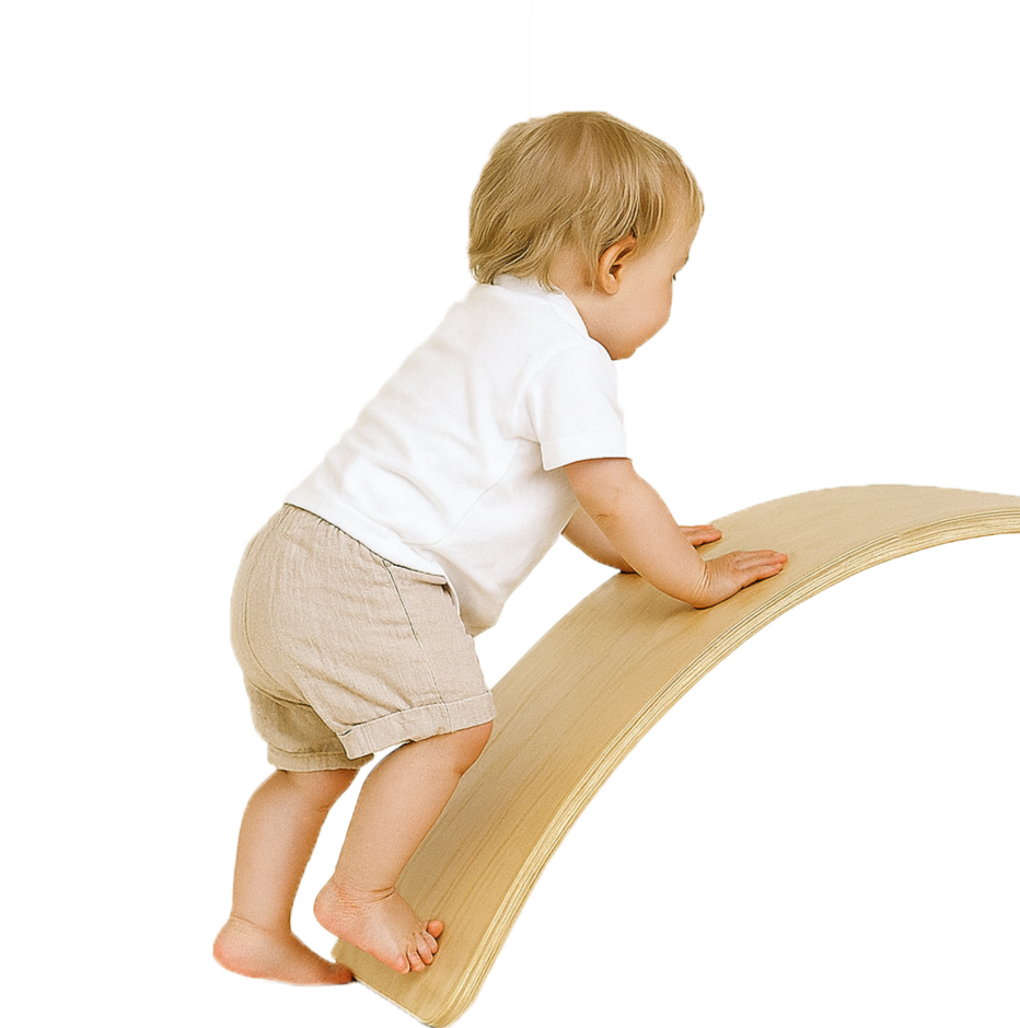 Wobble Wonder™ Wooden Balance Board – Kids' Sensory Trainer